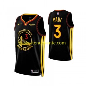 Maillot Basket Golden State Warriors Chris Paul 3 Nike 2023-2024 Noir Swingman - Enfant